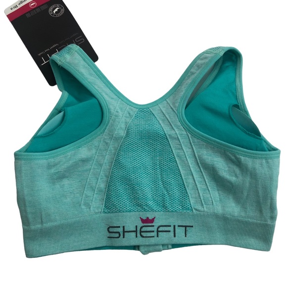 SHEFIT Sports Bra Perfect Athletic Lounge Bra Sz XS Color Mint Marble Green NWT - Picture 9 of 10